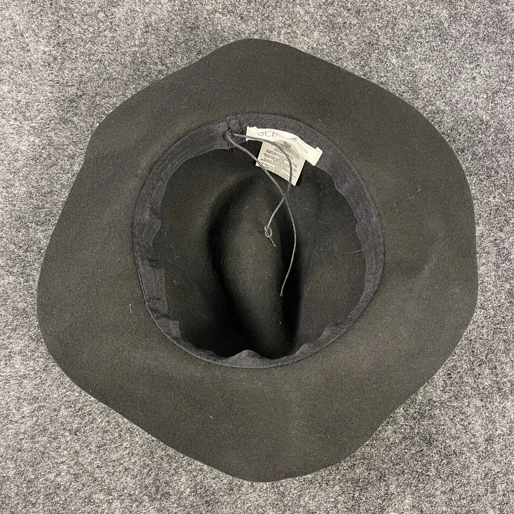 BCBGeneration Black Wool Wide Brim Womens Hat Chain Band Free Spirit Boho M